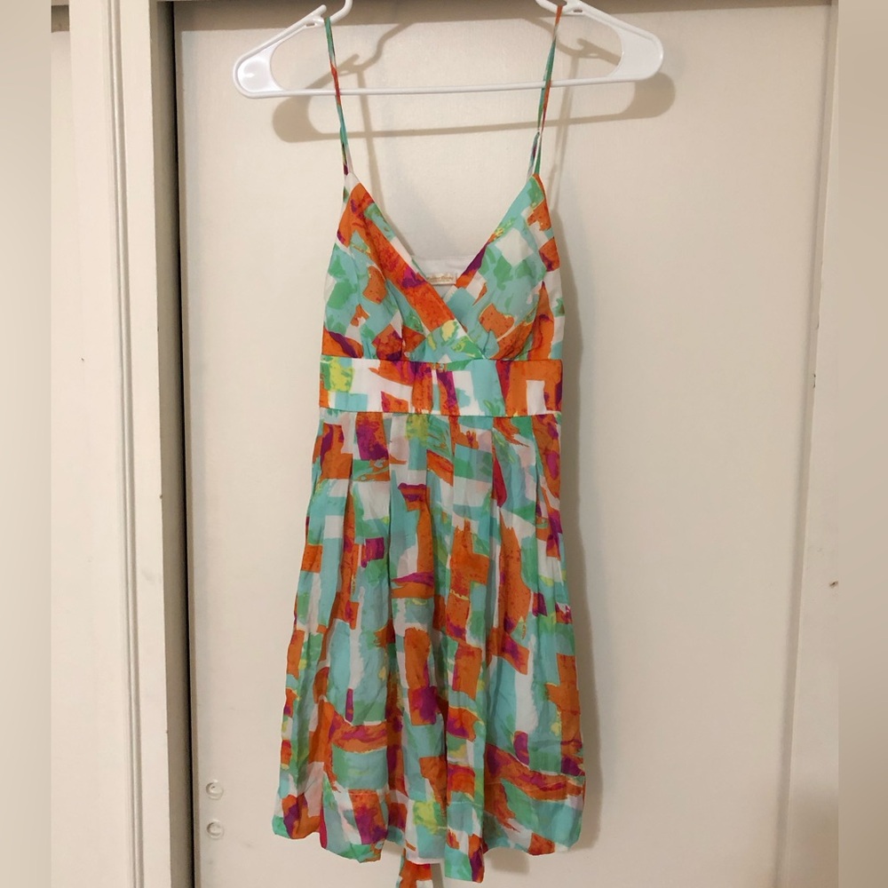 color block / abstract mini dress